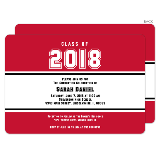 Red Class Of Graduation Invitations